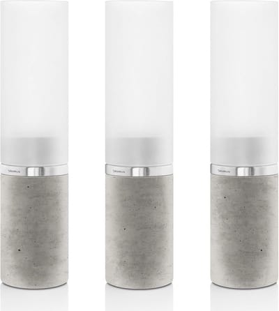 Wind Light Wandlamp Roestvrij Staal Concreet 5x5x20.5 cm Set van 3