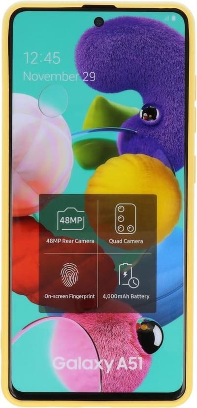 Hoesje Geschikt voor Samsung Galaxy A51 - Fashion Telefoonhoesje Backcover - Siliconen Hoesje - Geel