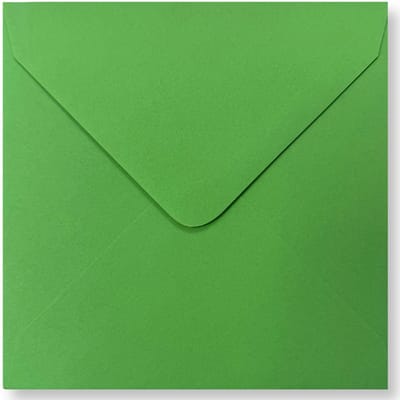 Cards & Crafts 25 Vierkante Enveloppen - Gras Groen - 13x13cm - 110 g/sm