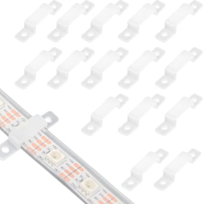 Pack van 100 LED Strip Bevestigingsclips, 10 mm en 12 mm Houder voor SMD5050 Verlichting, Flexibele Silicone Montageaccessoires