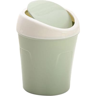 Poubelle de Bureau Plastique Multifonctionnelle Petite Poubelle de Comptoir avec Couvercle Basculant pour Maison Bureau Vert vert