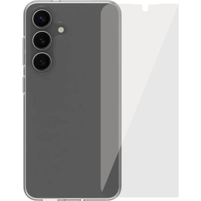 BlueBuilt Samsung Galaxy S25 Back Cover Transparant + Screenprotector Glas