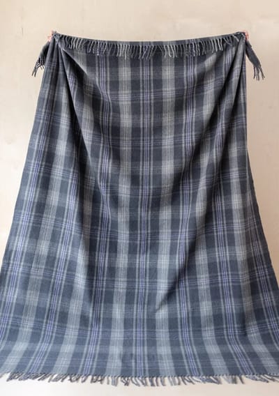 Sprei Tartan Persevere Flint Grey - 175x250 - Gerecycled Wol - TBCo Scotland