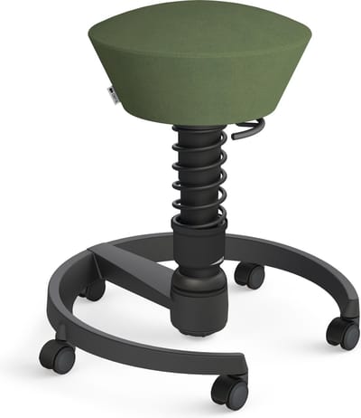 Aeris Swopper Comfort - Ergonomische bureaustoel - harde wielen - zwart frame - zwarte veer - bekleding groen microvezel