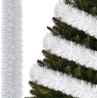 Springos Kerstslinger | Guirlande | Kerstversiering | 6 m | Zilver/Wit