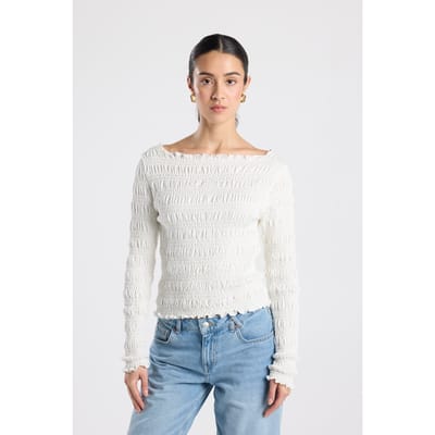 America Today Lesley Off White Maat: XS | Longsleeves Outlet | Dames | Wit