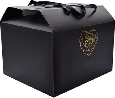 Luxe Geschenkverpakking XXL - Rosuz - Zwarte Cadeautas met Gouden Opdruk - Zelf Samenstellen met Persoonlijke Geschenken - Perfect voor Valentijn, Jubilea en Verjaardagen