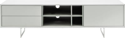 Goossens Tv Meubel Vienna, 1 Deur 2 Laden 4 Open Vakken 42 Cm Diep - Grijs