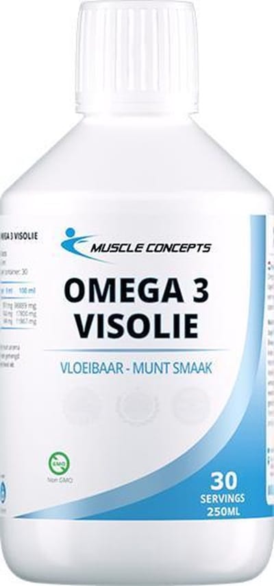 Omega 3 Visolie Vloeibaar - Visvetzuren - Munt smaak - 250ml | Muscle Concepts