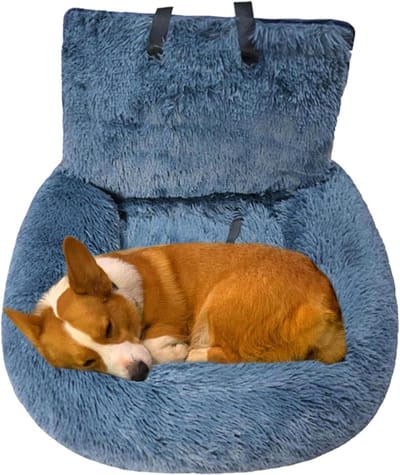 Draagbaar autostoeltje - Huisdier mand - Veilig reizen - Afneembare hoes - 36 x 34 x 20 cm - Donkergrijs