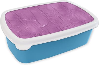 Broodtrommel Blauw - Lunchbox - Brooddoos - Patronen - Verf - Paars - 18x12x6 cm - Kinderen - Jongen