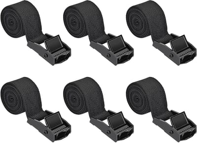 Spanbanden met Ratel - Sjorbanden Kliksluiting - Lading Zekeren - Roestbestendige Gesp - 6 stuks 0.5 m x 2.5 cm