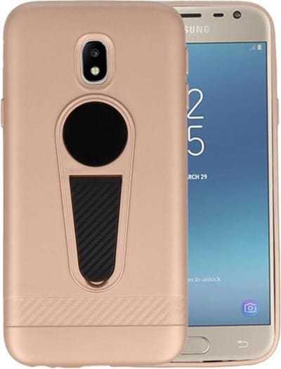 Goud Magneet Stand Case hoesje voor Samsung Galaxy J3 2017