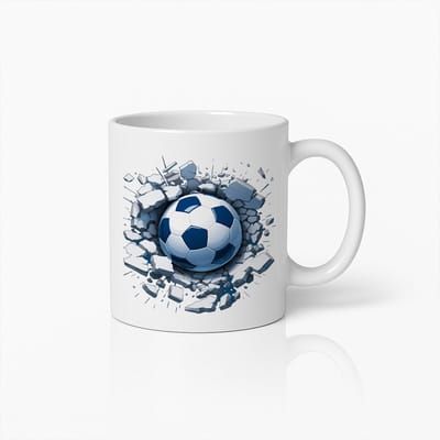 3D Voetbal Mok – Sportieve Koffiebeker voor Voetbalfans en Wedstrijddagen
