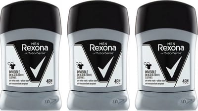 Rexona Deo Stick Men Invisible on Black and White - Voordeelverpakking 3 x 50 ml