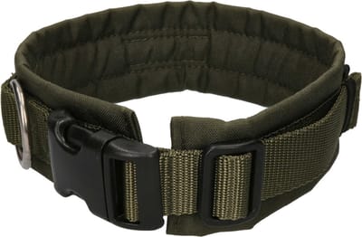 Annyx Brede halsband FUN Verstelbaar maat 5 ( M) olijfgroen 5 cm breed - halsomvang 42 tot 48 cm