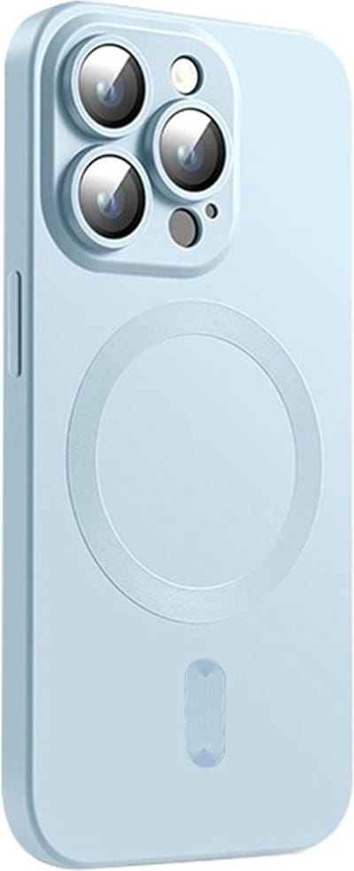 ENKAY Hoesje - Geschikt voor iPhone 16 Pro Max Hoesje - ENKAY Colour TPU Back Cover met Camera Lens Protector - MagSafe Compatible - Cyan