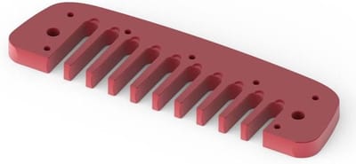 Mondharmonica Kam - Harmonica Onderdeel - Muziek Maken - Nieuw Design Vlak - 10.5 x 3 x 0.5 cm - Rood