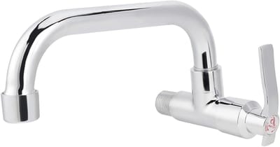 Koudwaterkraan voor Wandmontage met Draaifunctie voor Keuken of Badkamer - 20 cm Hoogte, G1/2 Aansluiting, Ideaal voor Wastafel en Aanrecht