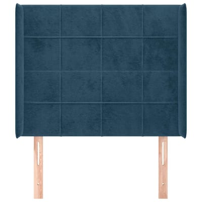 vidaXL - Hoofdbord - met - randen - 83x16x118/128 - cm - fluweel - blauw