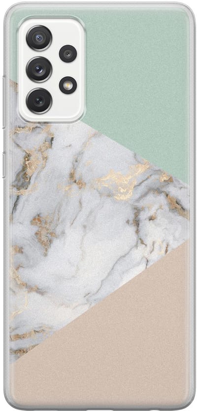 Leuke Telefoonhoesjes - Hoesje geschikt voor Samsung Galaxy A52 5G - Marmer pastel mix - Soft case - TPU - Marmer - Multi