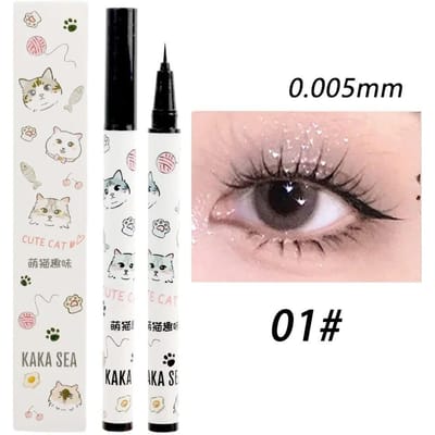 Waterdichte, gladde vloeibare eyeliner Ultradunne matte blijvende sneldrogende eyeliner Onderste wimperpotlood Ogen Make-up Cosmetica beige