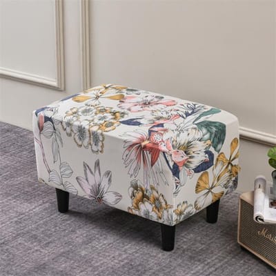Bloemen Voetenbankhoes Stretch Spandex Sliphoes Beschermer Voor Woonkamer Huisdecoratie Stoelhoes