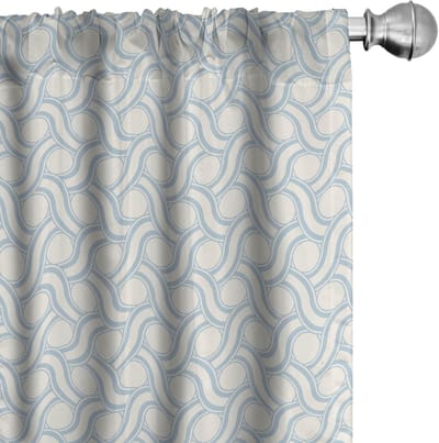 ABAKUHAUS Gordijnen – 2x75x175 cm – blauwgrijs/ivoor, microvezel