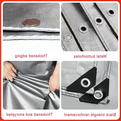 Tentzeil - Afdekzeil Vrachtwagenzeil - Bescherming Buiten - Scheurvast Dubbelzijdig Gecoat - 200x210 cm - Zilver