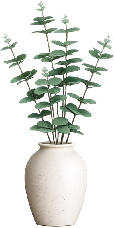 Bellatio Design Kunstplant takken Eucalyptus Cinera - 5x - 90 cm - 5 takken - kunst bladgroen - decoratief - zijdebloemen