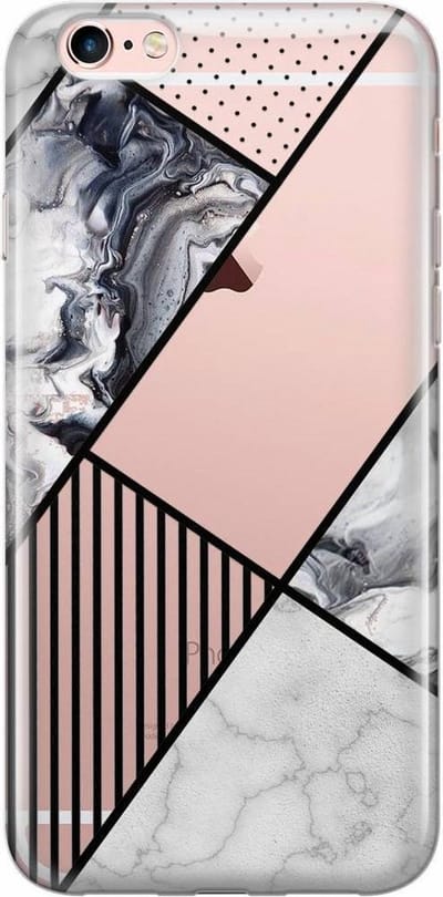 Casimoda® hoesje - Geschikt voor iPhone 6/6s - Abstract - Siliconen/TPU telefoonhoesje - Backcover - Transparant - Grijs