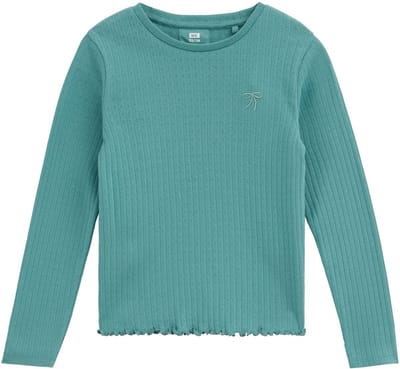 WE Fashion Meisjes ajour T-shirt met embroidery