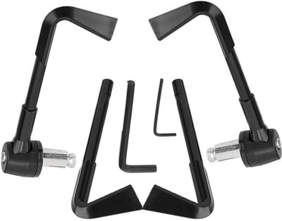 aladdien - Motorhandgreepbeschermer - Motorfietsrembeschermer - Bescherming voor remhendels - Zwart - Aluminium - Geschikt voor 22 mm Stuur