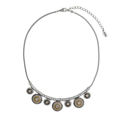 Behave - Korte ketting met epoxy en kristalstenen - Zwart - 40 cm + 7,5 cm verlengketting