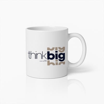 Think Big Mok 330ml – Motiverende Koffiebeker met Inspirerende Quote – Cadeau voor Ondernemers, Studenten & Dromers