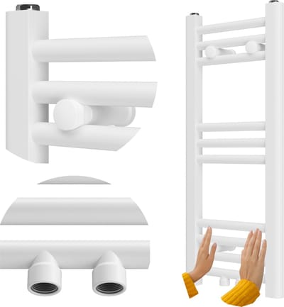 Granitan Badkamerradiator Raven - 70x30cm - Wit - Ladderverwarming - Handdoekradiator