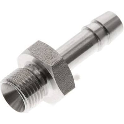 G 1/8'' Buitendraad x 6mm RVS Slangpilaar 40 Bar