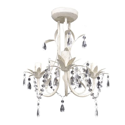 vidaXL - Kroonluchters - kristal - 2 - st - elegant - wit