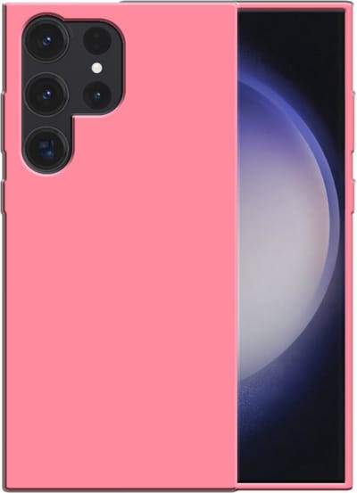 Smartphonica Siliconen hoesje voor Samsung Galaxy S23 Ultra case met zachte binnenkant - Roze geschikt voor Samsung Galaxy S23 Ultra