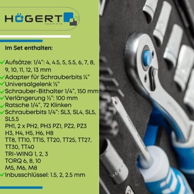 53-delige Gereedschapsset met Ratel en Accessoires