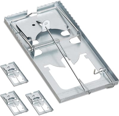 rattenval - set van 4 stuks - herbruikbaar - hoge slagkracht - metaal - klem - zilver