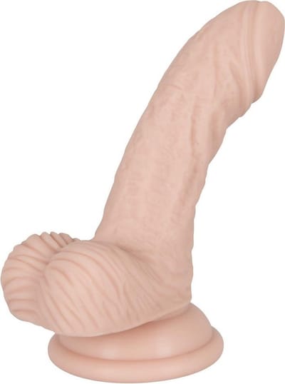 You2Toys – Mooie Anatomisch Perfecte Siliconen Replica van Stoere Geaderde Penis voor Inwendig Gebruik als Dildo met Zuignap – Maat S – beigeig