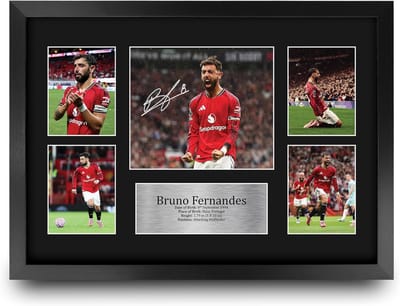 Voetbal Poster - Wanddecoratie Fan - Woonkamer Decoratie - Gedrukte Handtekening Replica - A3 Ingelijst - Zwart