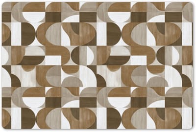 Placemats 45x30 cm - Placemat kunststof - 1 stuk - Abstract - Retro - Bruin - Borden onderleggers - Decoratie voor op tafel - Keuken tafeldecoratie accessoires - Vinyl onderlegger - Tafelversiering