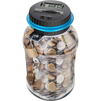 Spaarpot met slot LCD digitale teller 2,5 L inhoud transparant plastic kluis munten spaarpot spaarvarken Kerstmis huisbenodigdheden