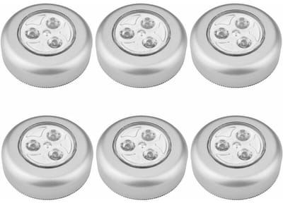 Oneay 6 stuks batterijgevoede LED-stickers – Kleine nachtlampjes voor kast, hal en keuken – Zonder batterijen