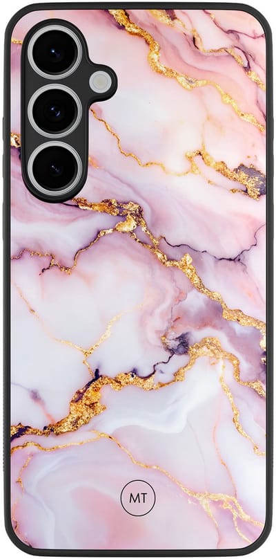Hoesje geschikt voor Samsung Galaxy S24 FE - Marble pink - TPU Hard Case Backcover - Roze - Mooie Telefoonhoesjes