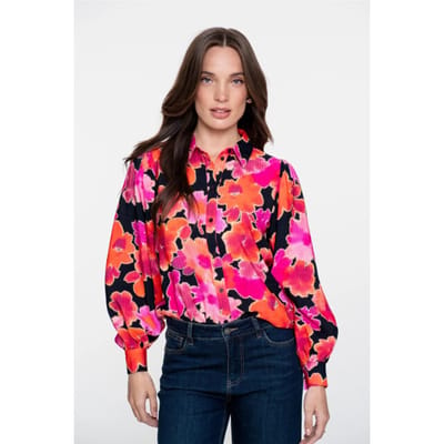 Geisha 53632-20 420 blouse print pink/black