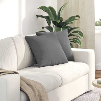 vidaXL - Zitkussens - 2 - st - Stof - Donkergrijs - 45 - x - 45 - cm