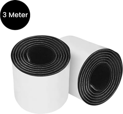 Purepeak Klittenband Naaibaar 3 Meter - Zwart - Zelfklevend - Kantenband - Velcro - 10 cm Breedte